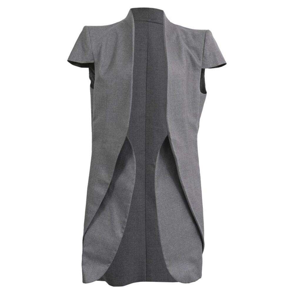 Maison Martin Margiela Cap-Sleeve Blazer Jacket in Grey Wool